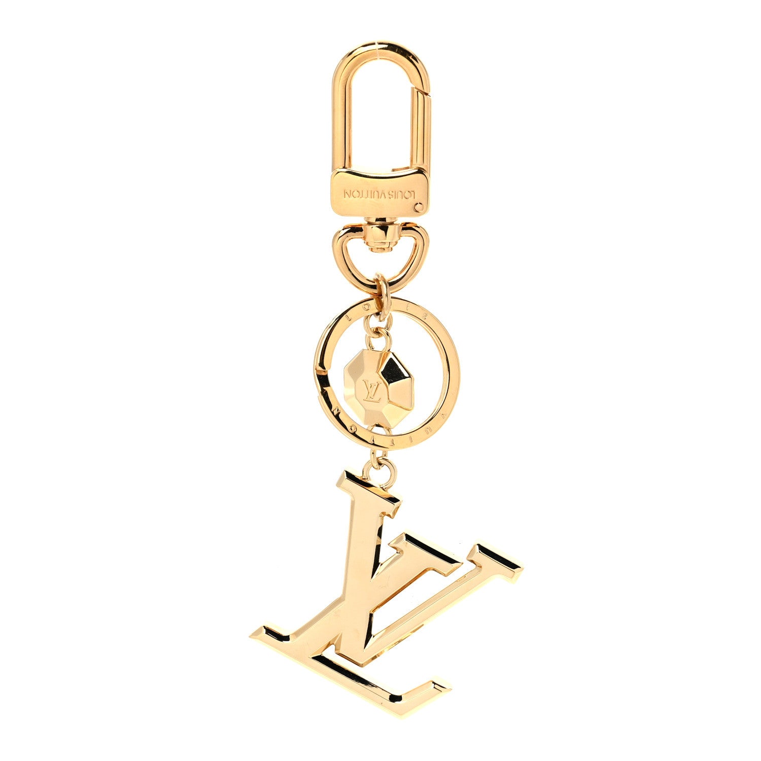 Louis Vuitton LV Facettes Bag Charm Key Holder Gold 1 of 4