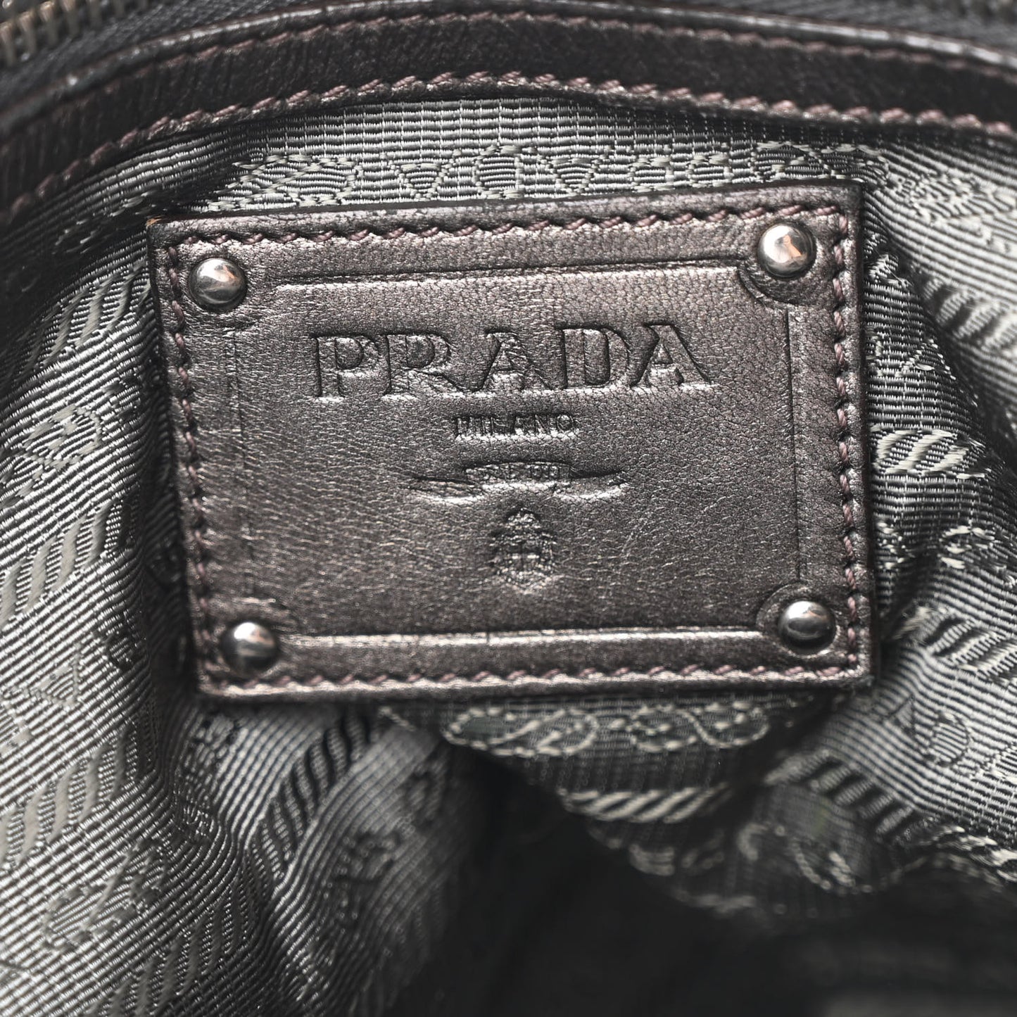 Metallic Nappa Tessuto Nylon Mordore Stripes Tote Ardesia Mord