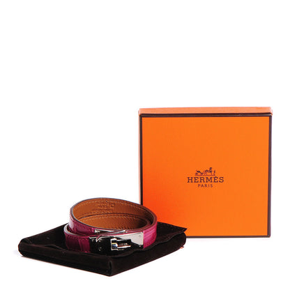 Hermes Shiny Alligator Kelly Double Tour Bracelet Small Fuchsia 8 of 8