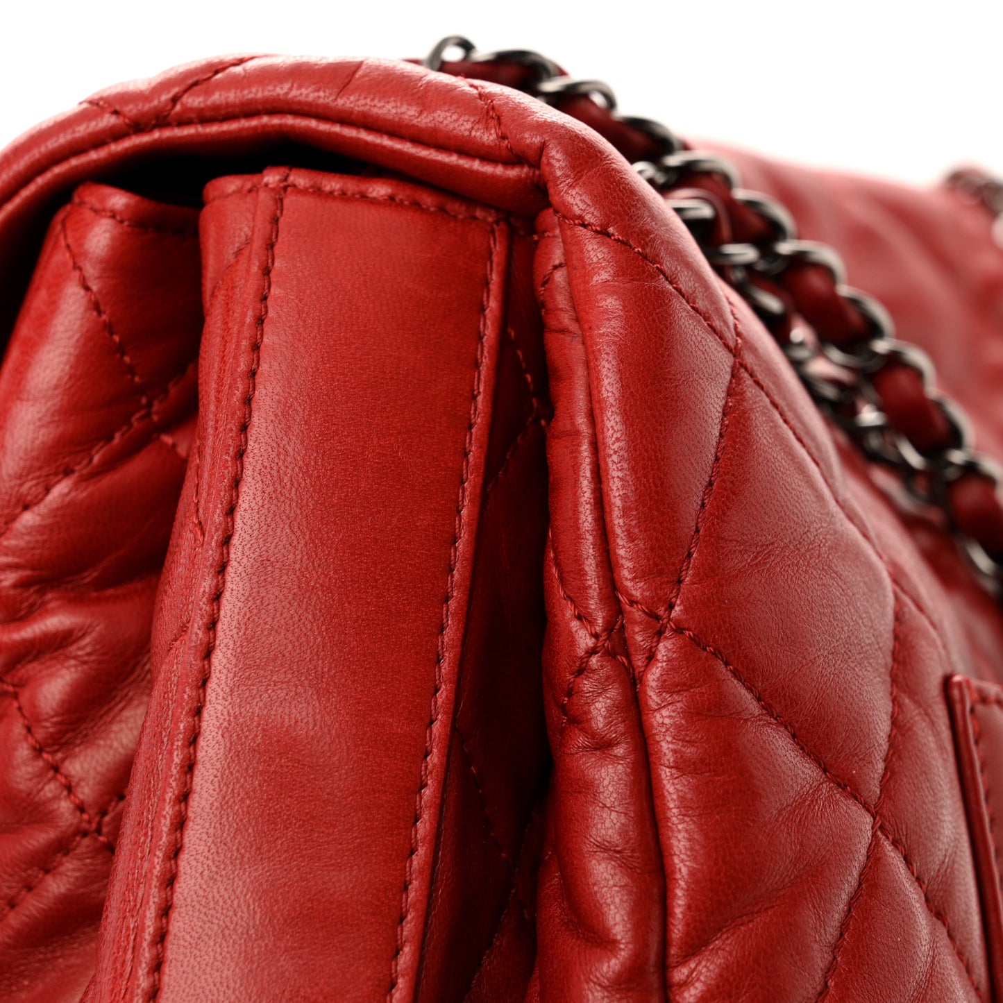 Lambskin Quilted Chanel 3 Maxi Flap Bag Red