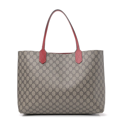 Gucci GG Supreme Medium Reversible Tote Beige Red 1 of 8