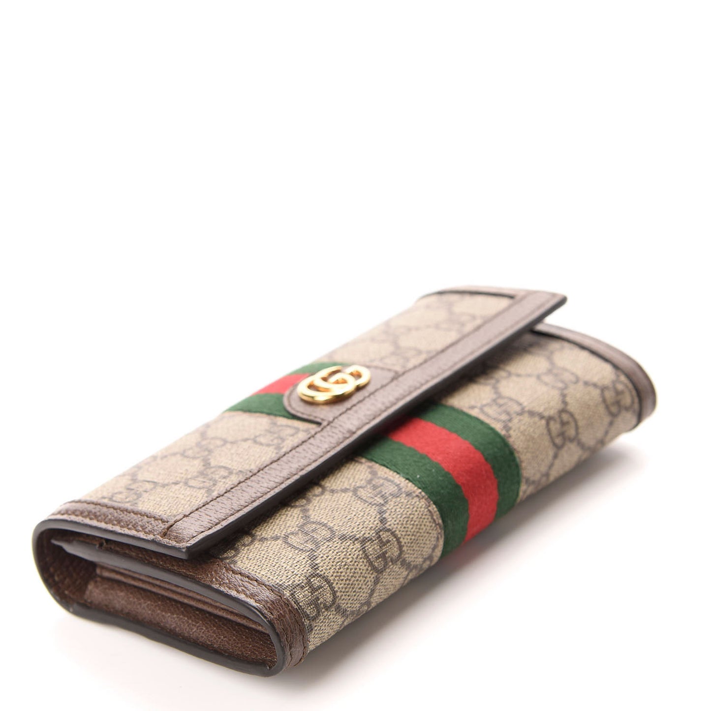 GG Supreme Monogram Web Ophidia Continental Wallet Brown