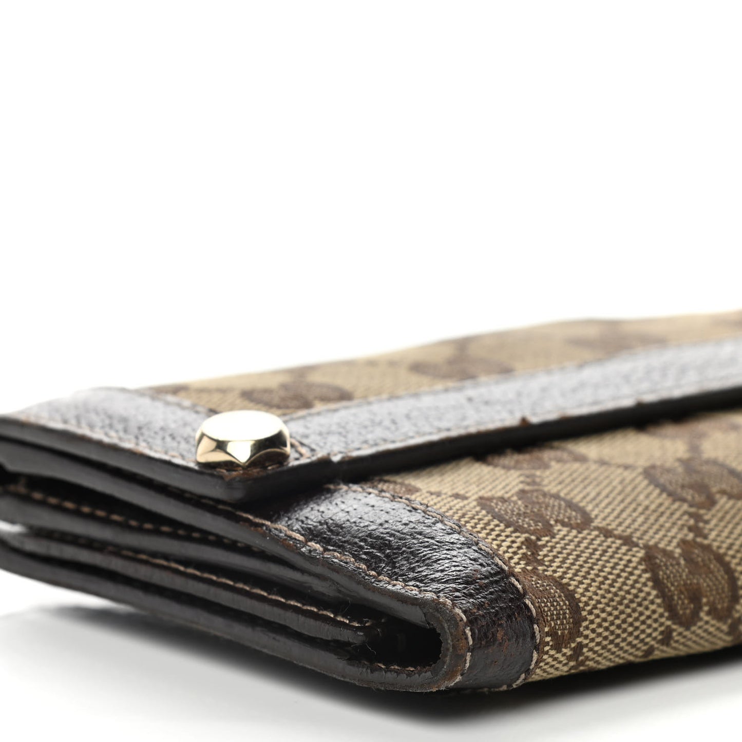 Crystal Monogram Continental Charmy Wallet Brown
