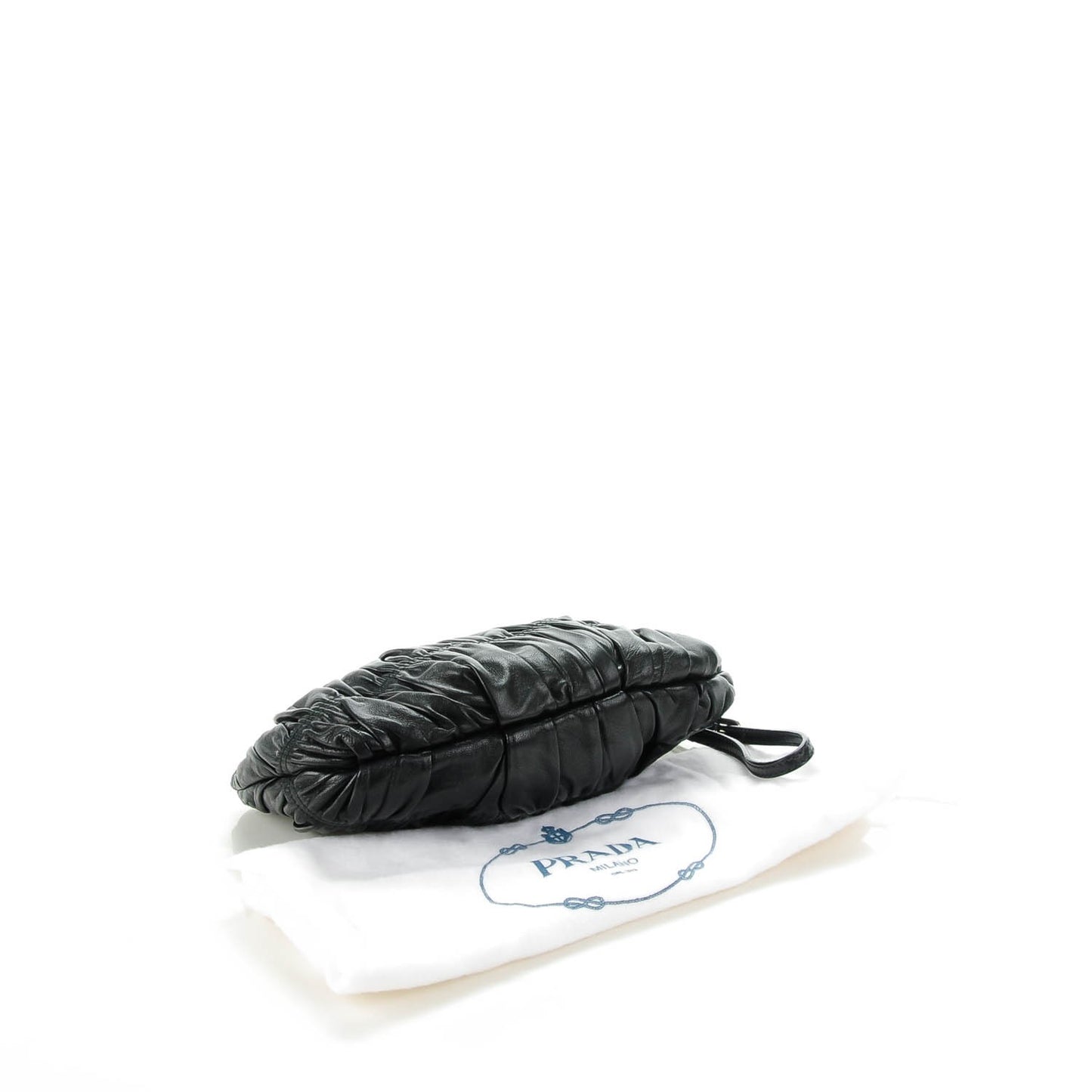 Nappa Gaufre Wristlet Clutch Nero Black