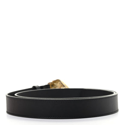 Gucci Calfskin Crystal Metal Tiger Head Buckle 30mm Belt 95 38 Black Multicolor 2 of 5