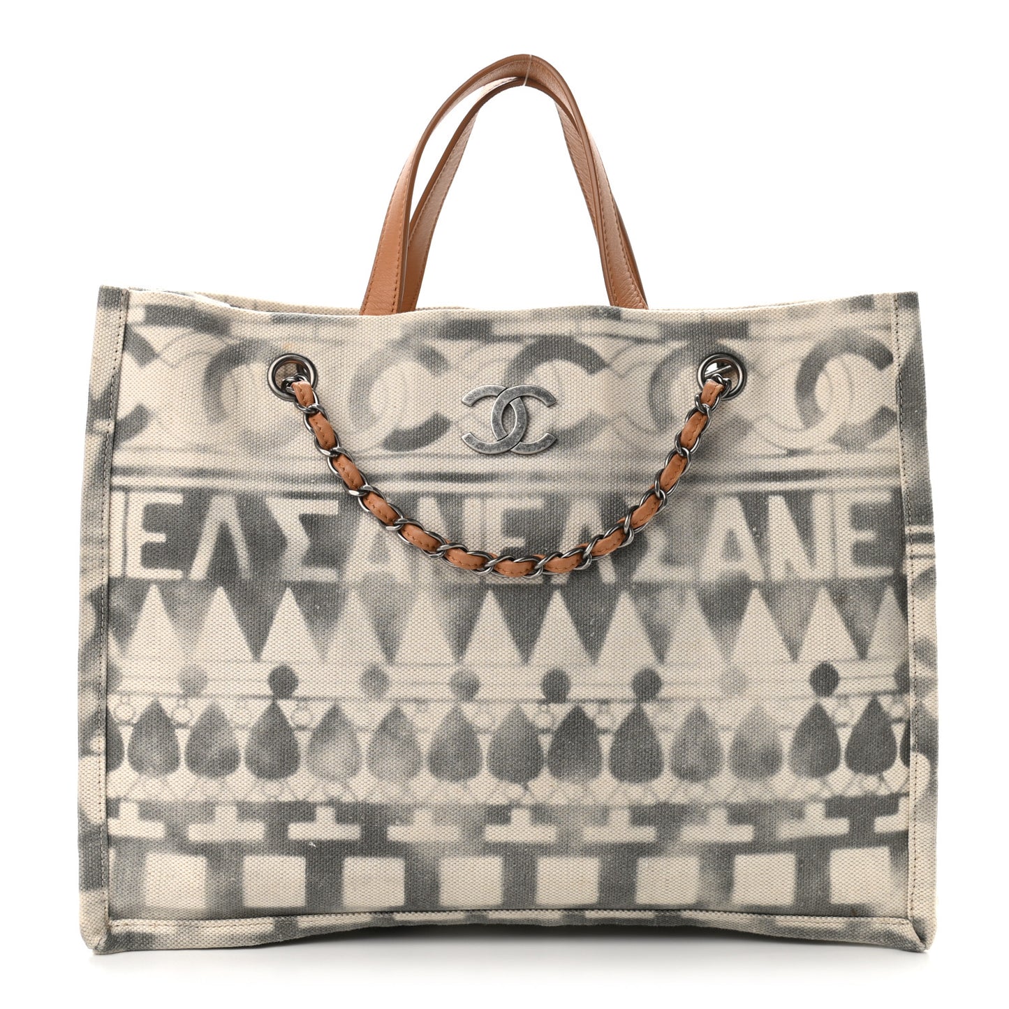 Canvas Small Iliad Shopping Tote Beige