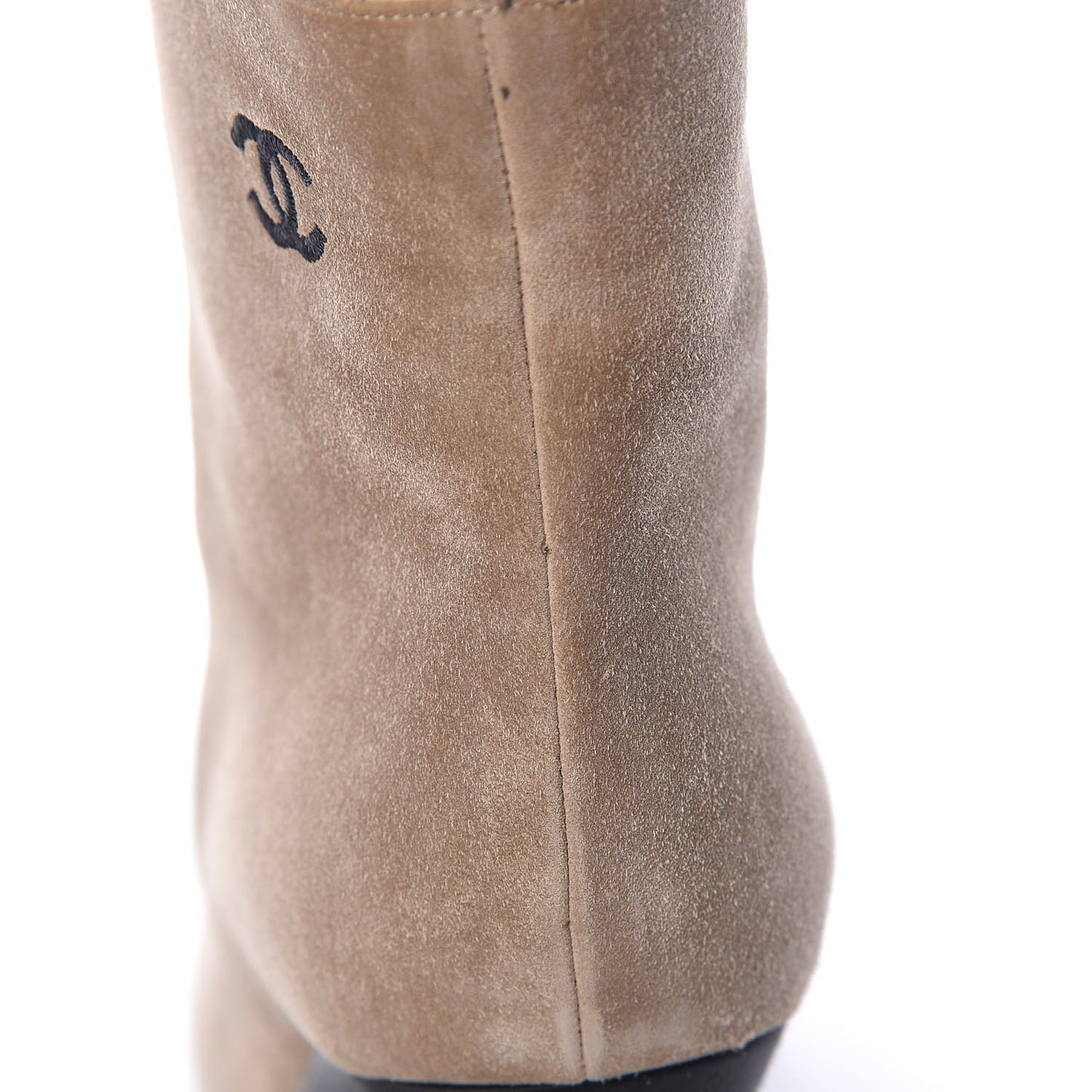 Suede Calfskin Satin Gabrielle Cap Toe Short Boots 38 Beige Black