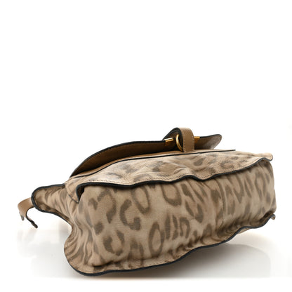 Chloe Calfskin Leopard Print Medium Marcie Satchel Brown 4 of 11