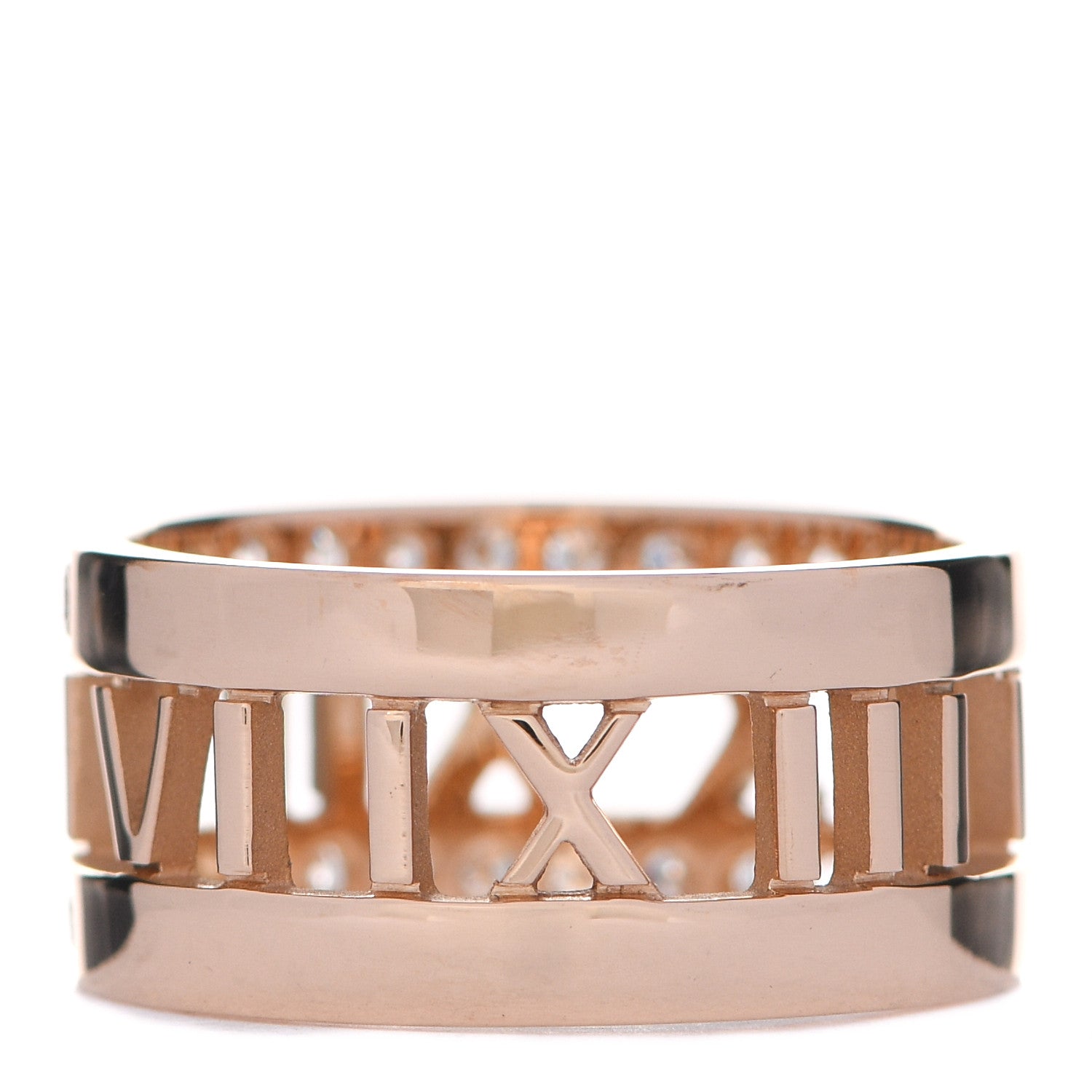 Tiffany 18K Rose Gold Diamond Wide Atlas Open Ring 51 5.75 3 of 6