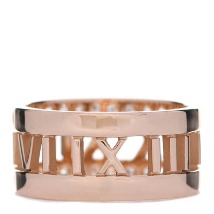 Tiffany 18K Rose Gold Diamond Wide Atlas Open Ring 51 5.75 3 of 6