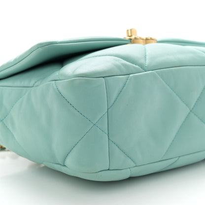 Chanel Shiny Lambskin Quilted Medium Chanel 19 Flap Light Blue 9 of 11
