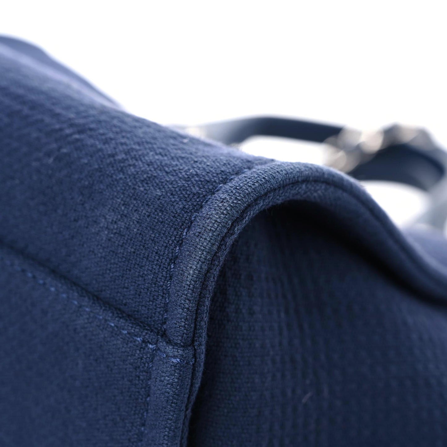 Mixed Fibers Calfskin Medium Deauville Tote Dark Blue