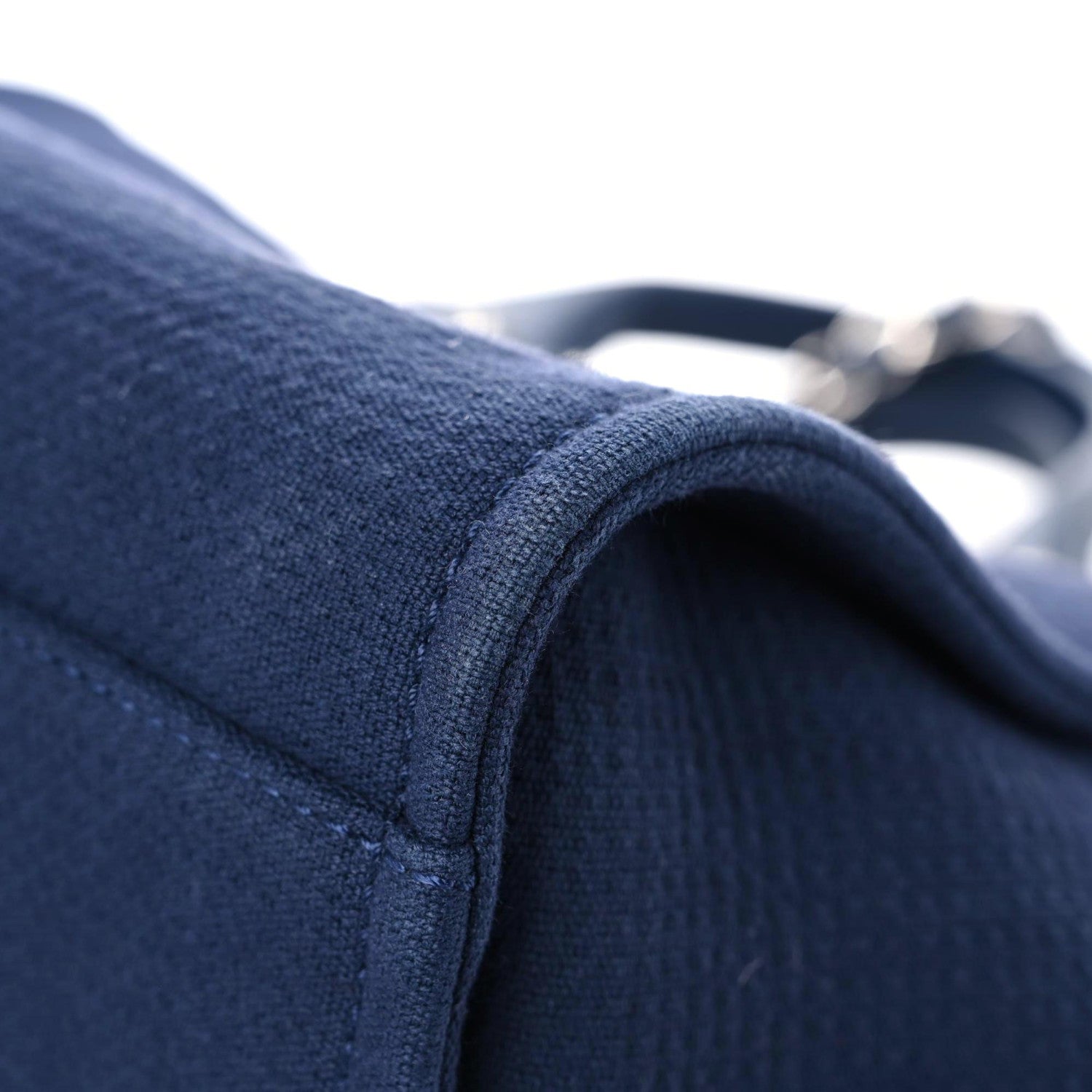 Chanel Mixed Fibers Calfskin Medium Deauville Tote Dark Blue 7 of 13