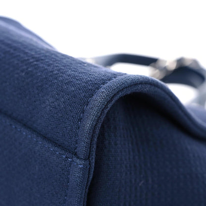 Chanel Mixed Fibers Calfskin Medium Deauville Tote Dark Blue 7 of 13