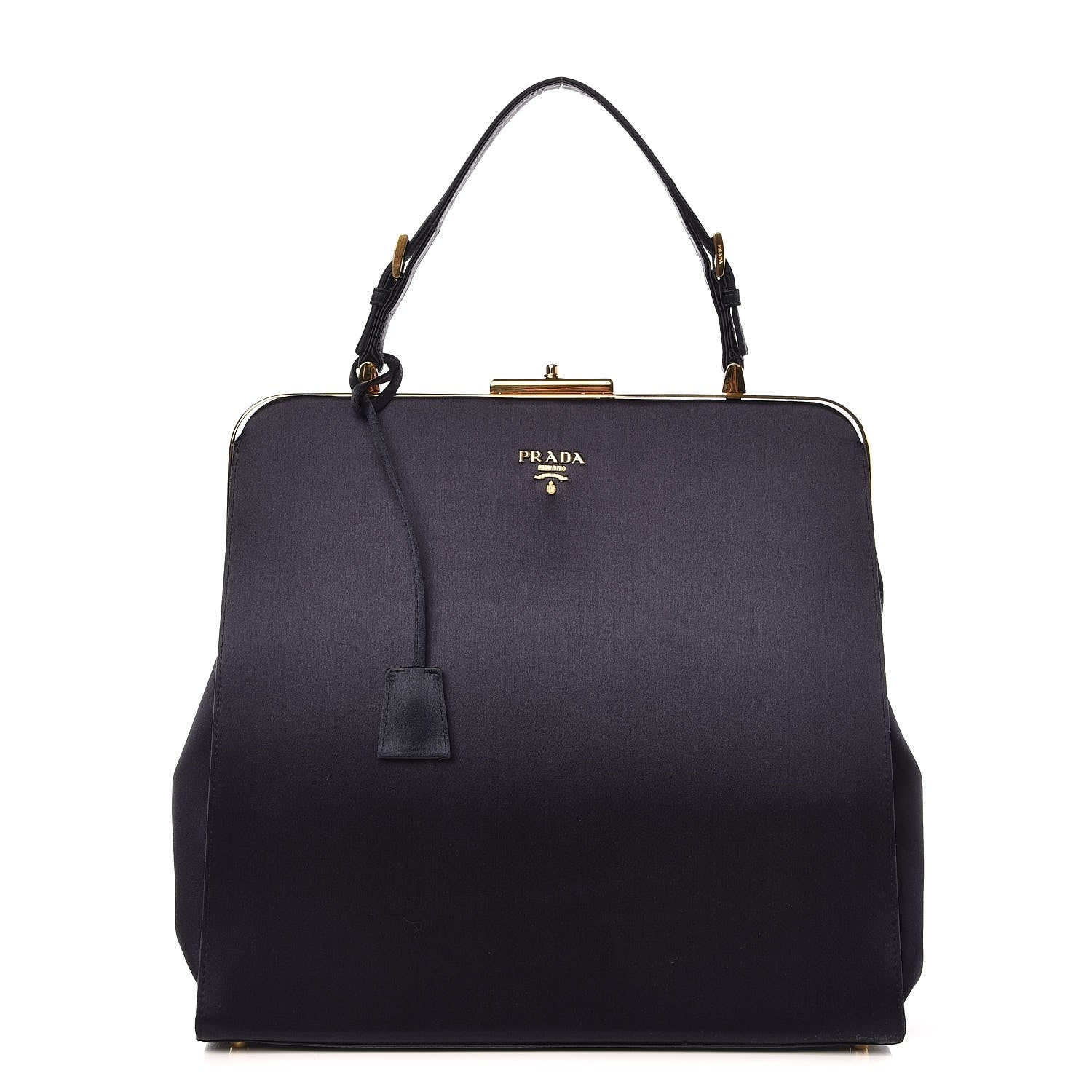Prada Satin Framed Bag Blue 1 of 7