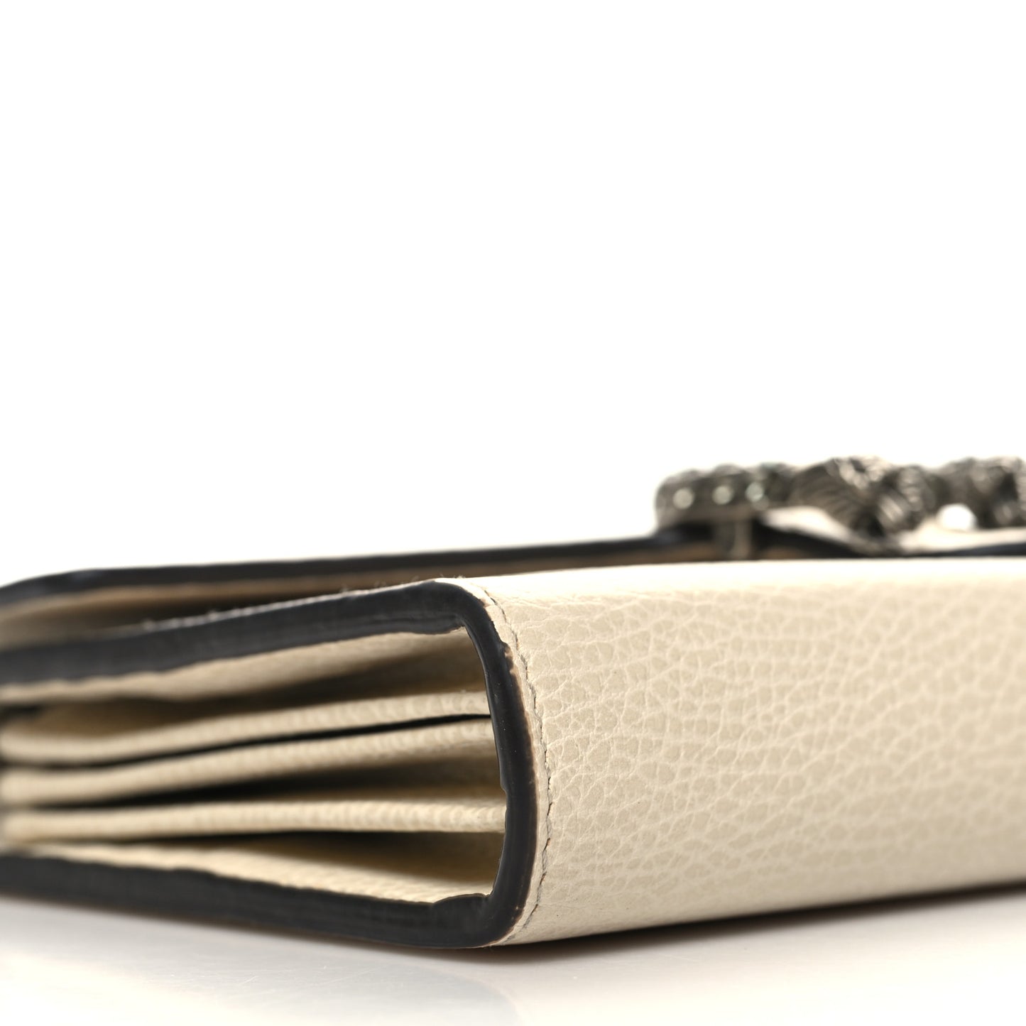 Dollar Calfskin Mini Dionysus Chain Wallet Mystic White