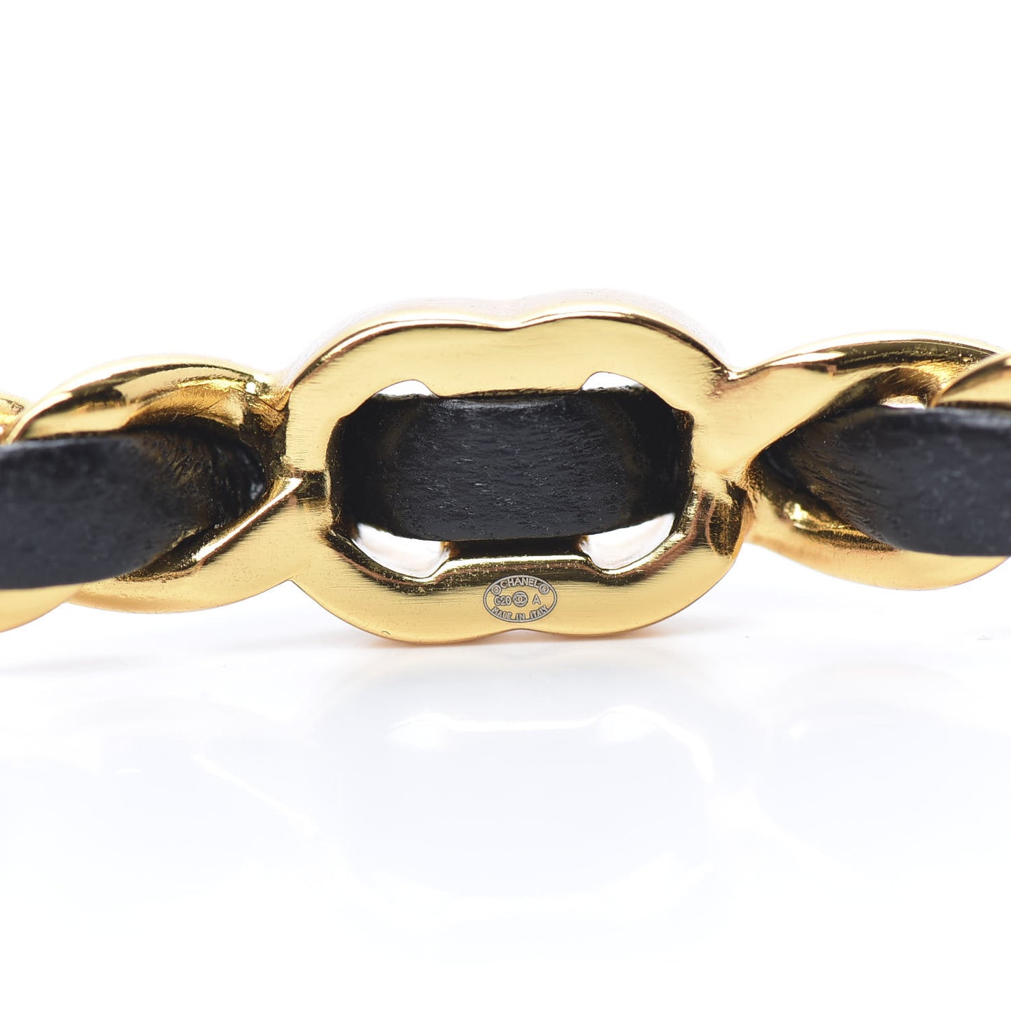 Lambskin More Is More Cuff Bracelet Black Gold
