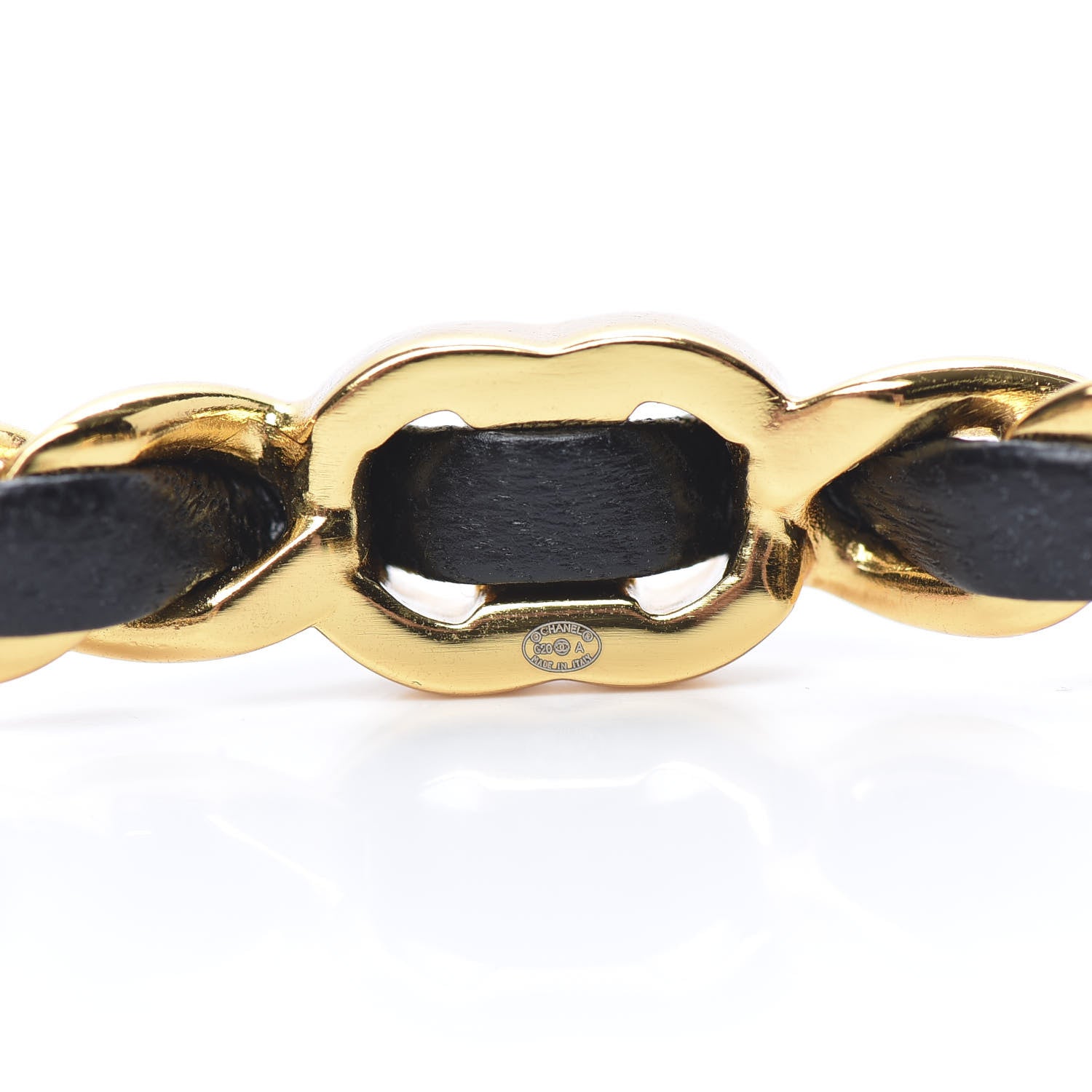 Chanel Lambskin More Is More Cuff Bracelet Black Gold 4 of 5