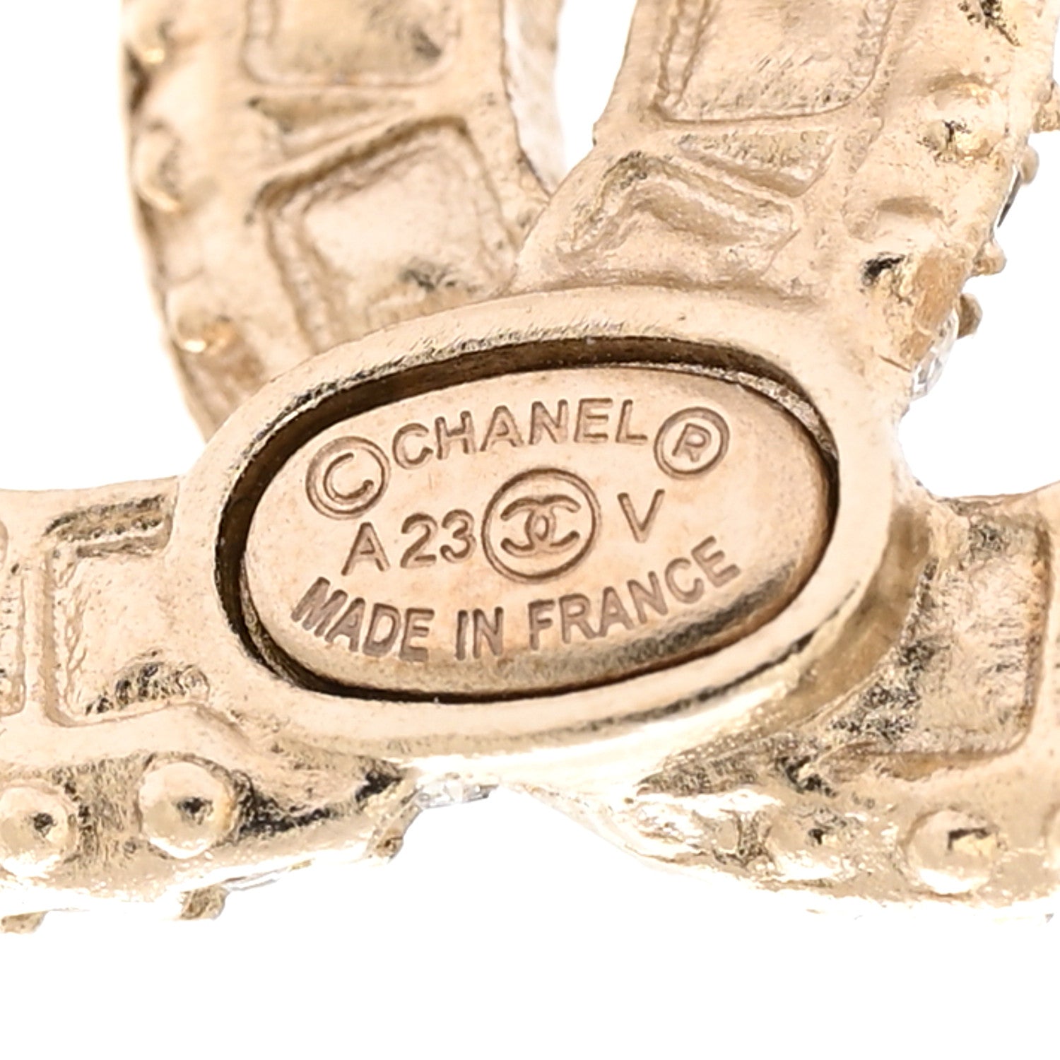 Chanel Crystal CC Earrings Gold 4 of 5