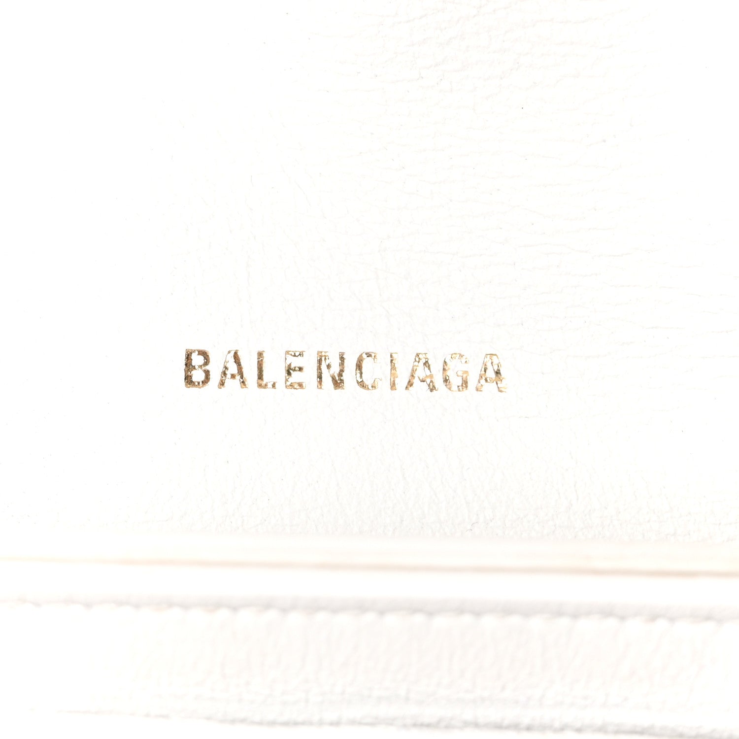 Balenciaga Calfskin Crocodile Small Crush Chain Bag White 1783986