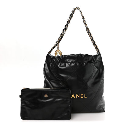 Chanel Shiny Calfskin Quilted Small Chanel 22 Black 4 of 21