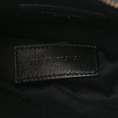 Saint Laurent Grain De Poudre Chevron Monogram Bill Pouch Black 7 of 8