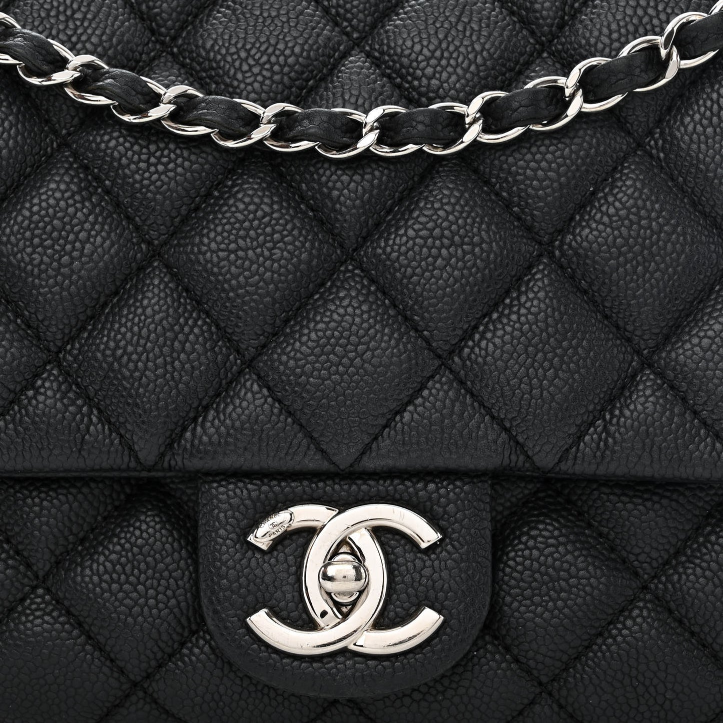 Caviar Quilted Jumbo Easy Flap Black