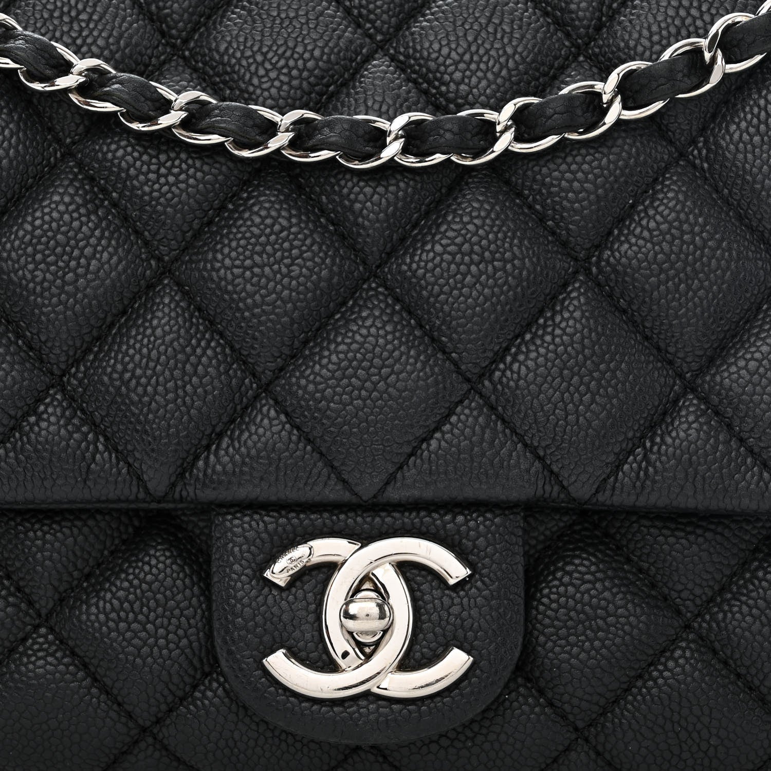 Chanel Caviar Quilted Jumbo Easy Flap Black 9 of 13