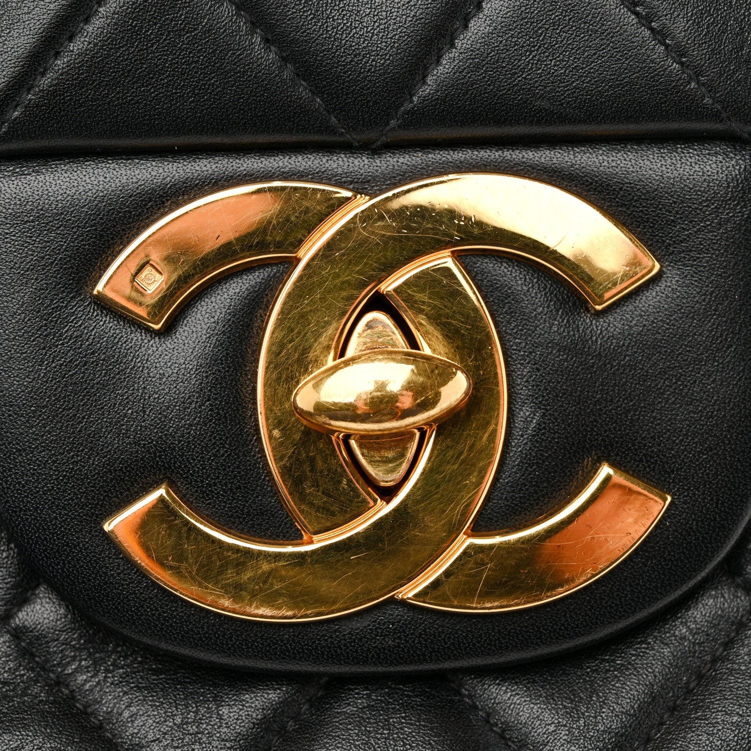 Chanel Lambskin Quilted XL Jumbo Single Flap Black 12 of 16