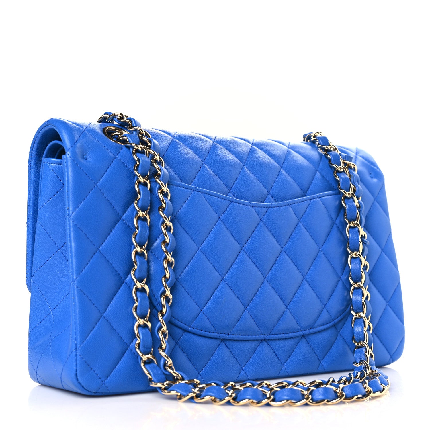 Chanel Lambskin Quilted Medium Double Flap Blue 3 of 9