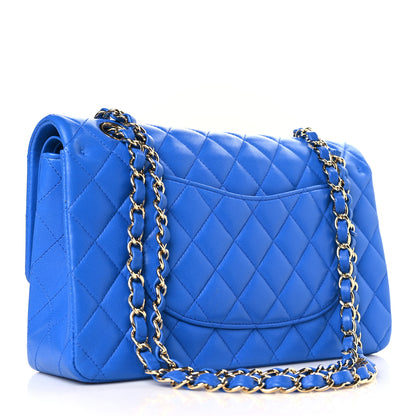 Chanel Lambskin Quilted Medium Double Flap Blue 3 of 9