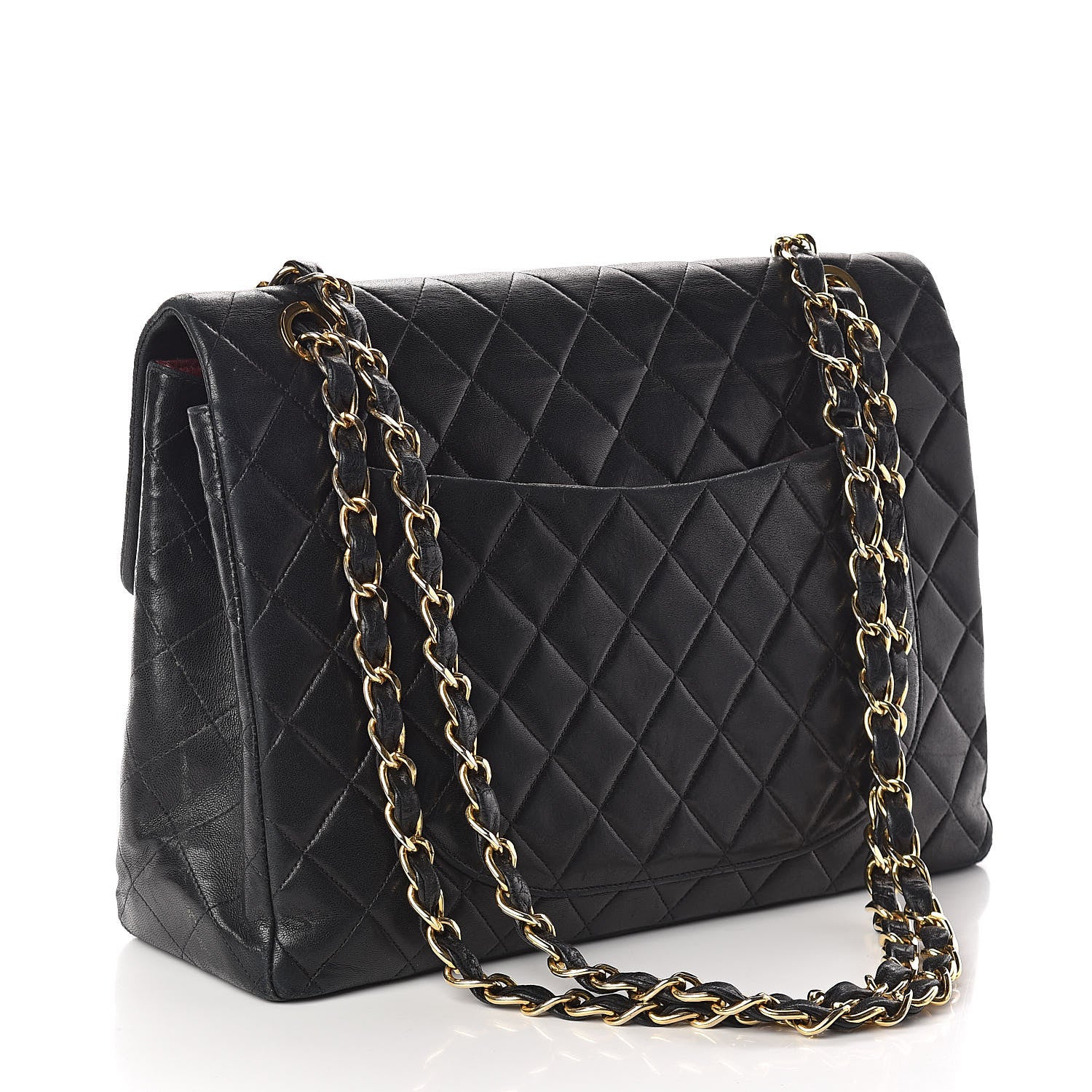 Chanel Lambskin Quilted XL Jumbo Single Flap Black 3 of 12