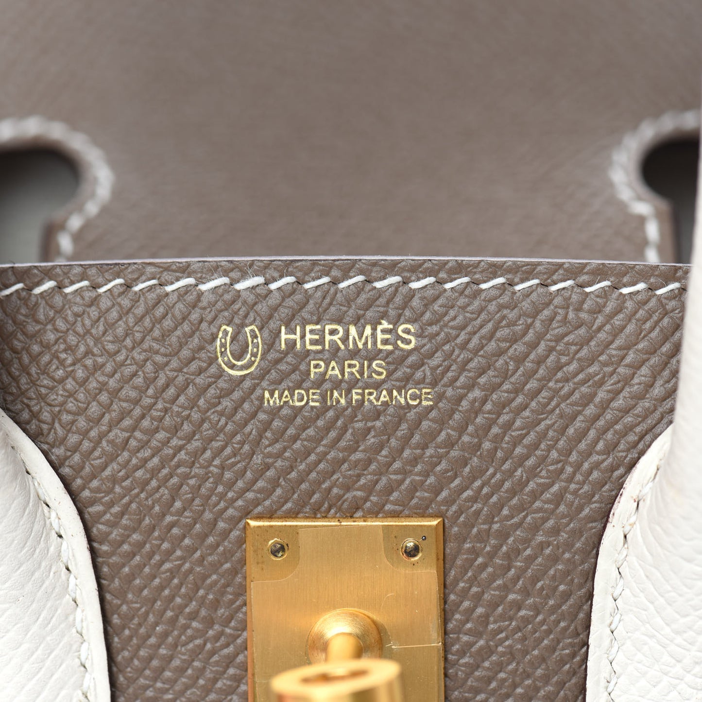 Epsom Horseshoe Birkin 25 Etoupe Craie