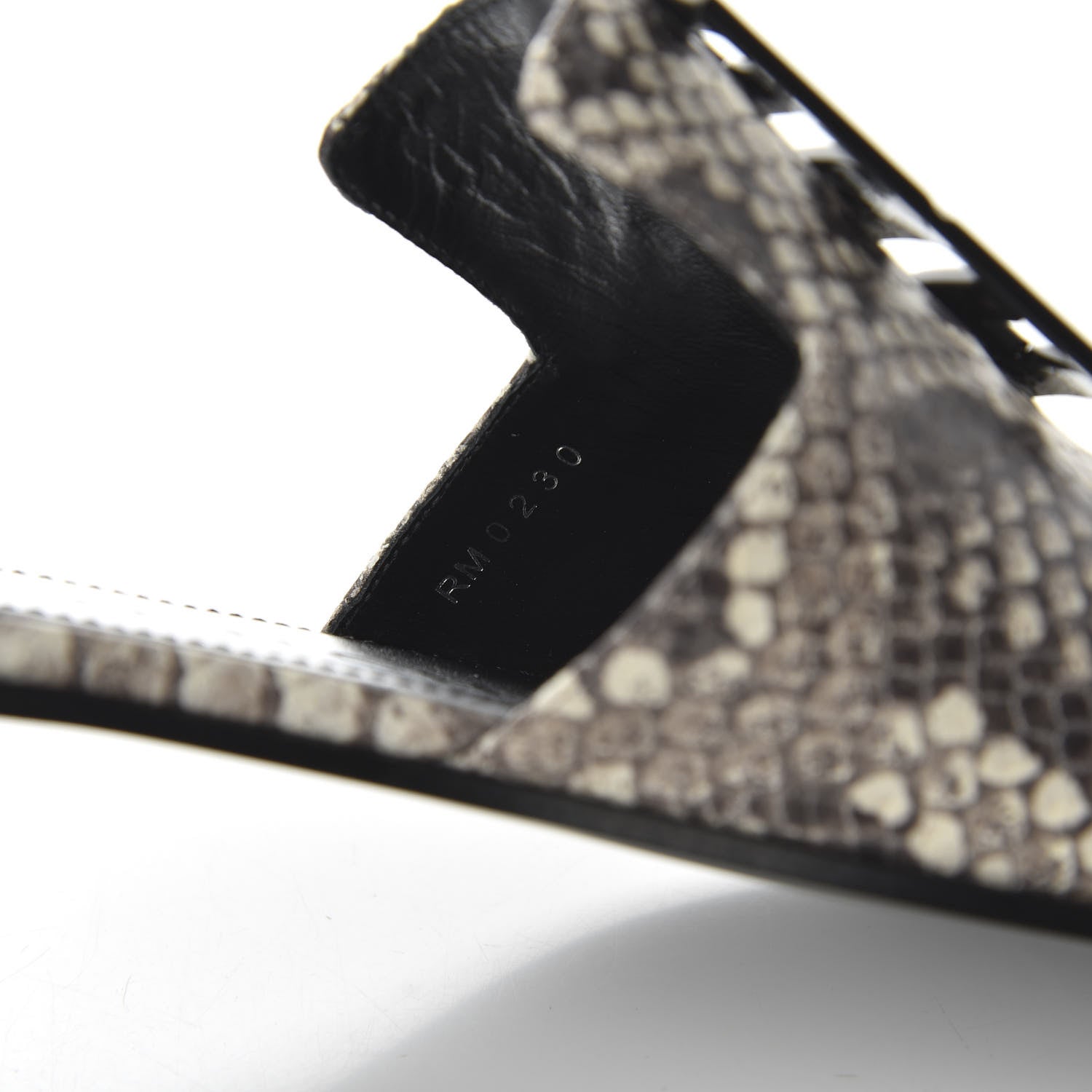 Givenchy Calfskin Python Print 4G Flat Sandals 35.5 Stone Grey 8 of 9