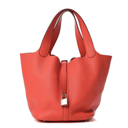 Hermes Taurillon Clemence Picotin Lock 22 MM Bougainvillea 1 of 10