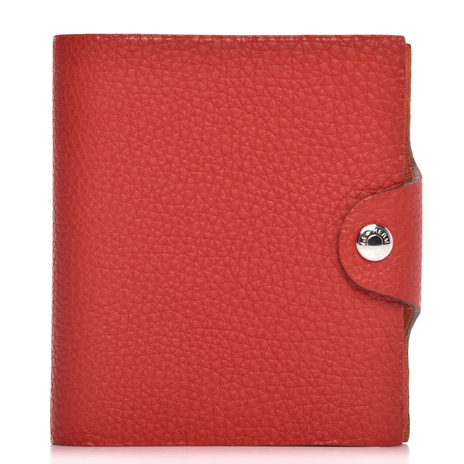 Hermes Taurillon Clemence Ulysse Mini Notebook Rouge Casaque 1 of 8