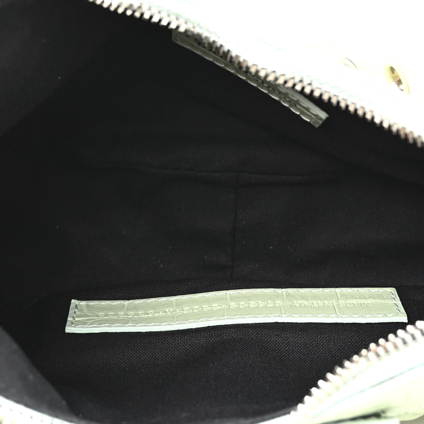Extra Supple Calfskin Crocodile Embossed Le Cagole Shoulder Bag XS Light Green