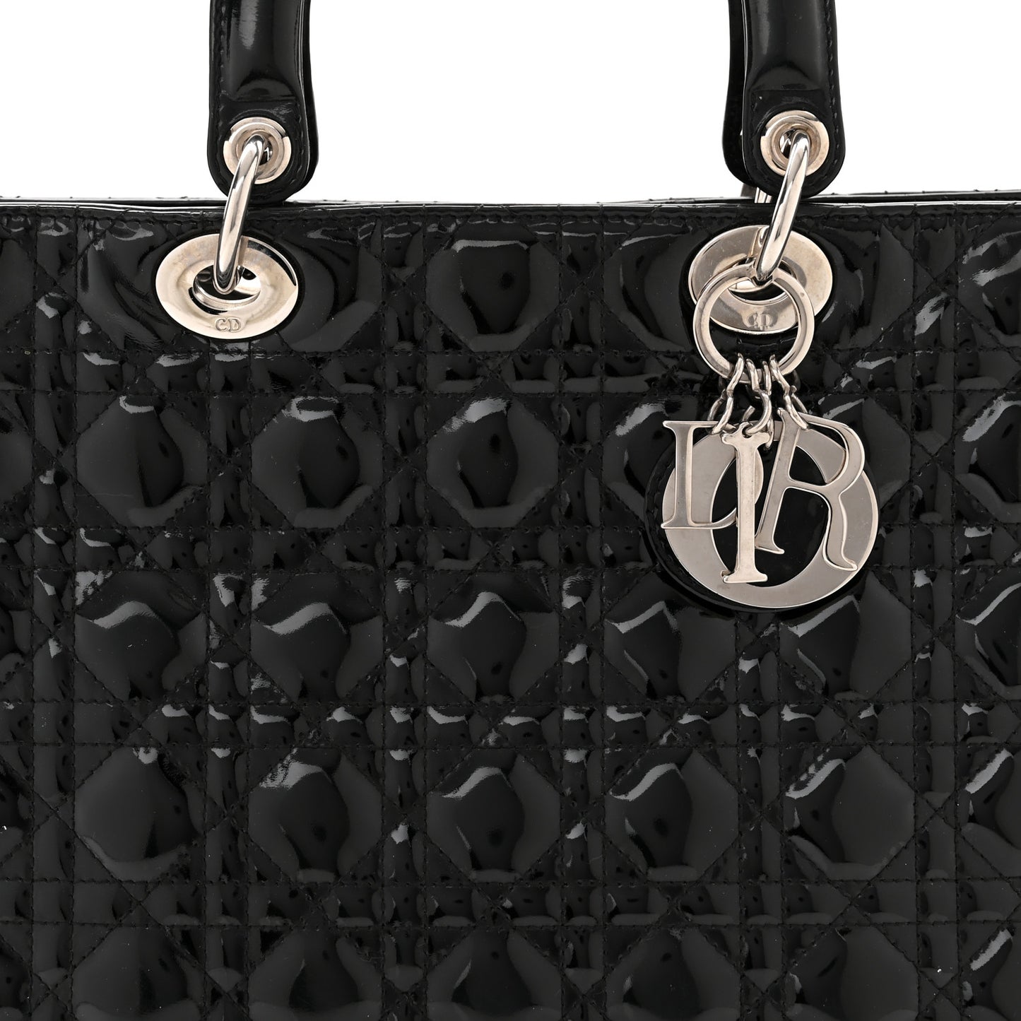 Patent Cannage Large Lady Dior Black