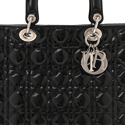 Christian Dior Patent Cannage Large Lady Dior Black 8 of 10
