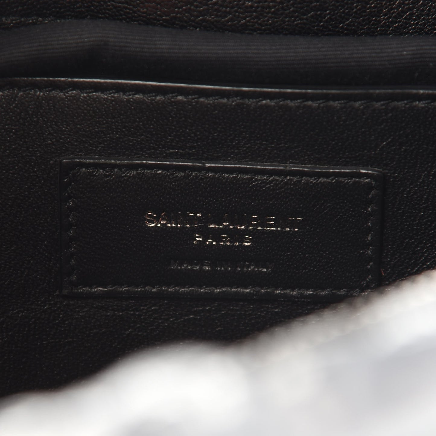 Sheepskin Matelasse Chevron Monogram Large College Satchel Black