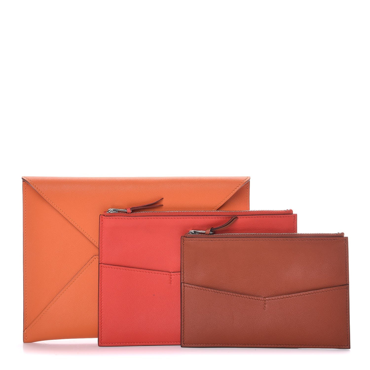 Hermes Swift Envelope Trio Wallet Orange Rouge Tomate Cuivre 1 of 10