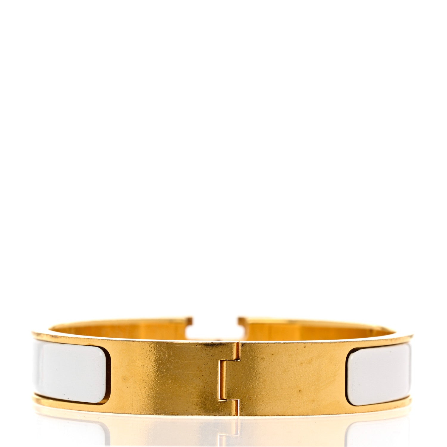 Hermes Enamel Narrow Clic Clac H Bracelet GM White 3 of 4
