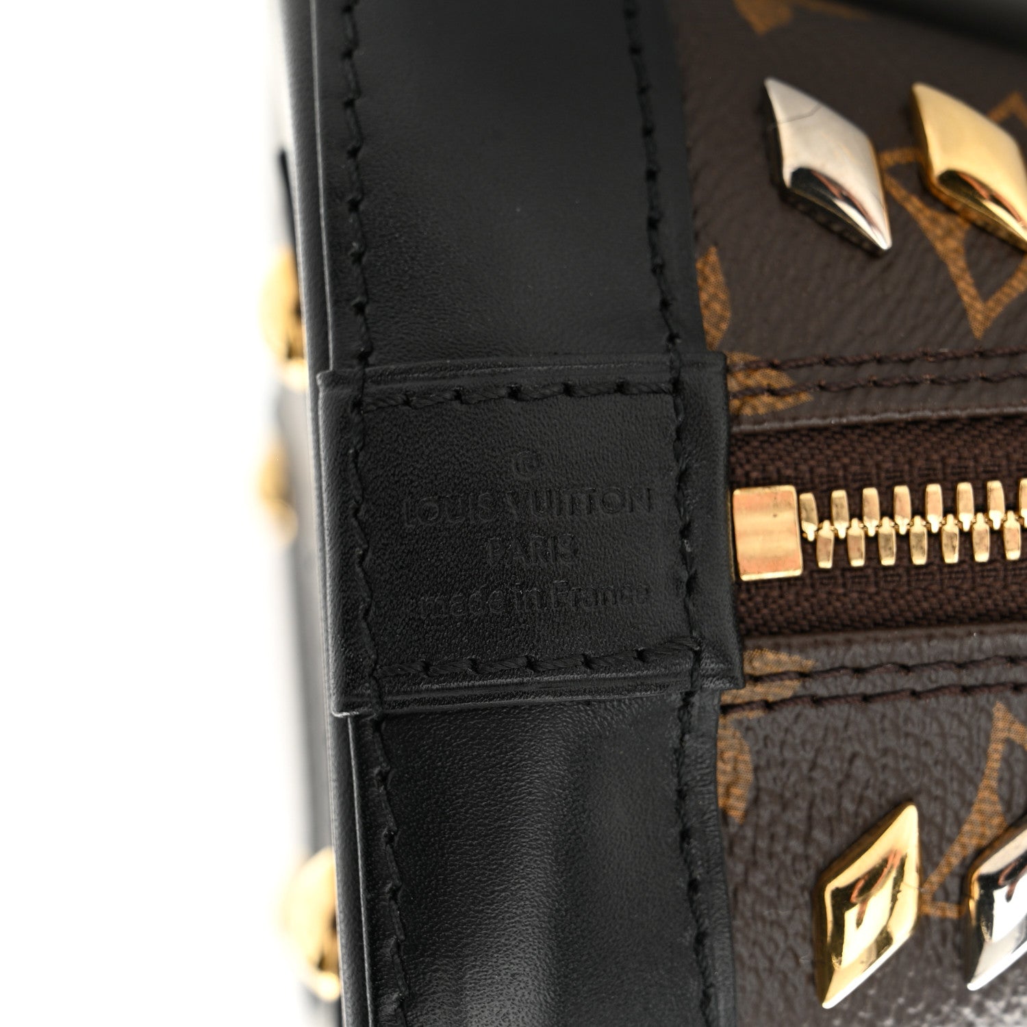 Louis Vuitton Monogram Macassar Studded Alma BB 6 of 11