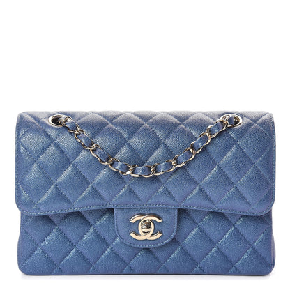 Chanel Iridescent Caviar Quilted Small Double Flap Dark Blue 1 of 10