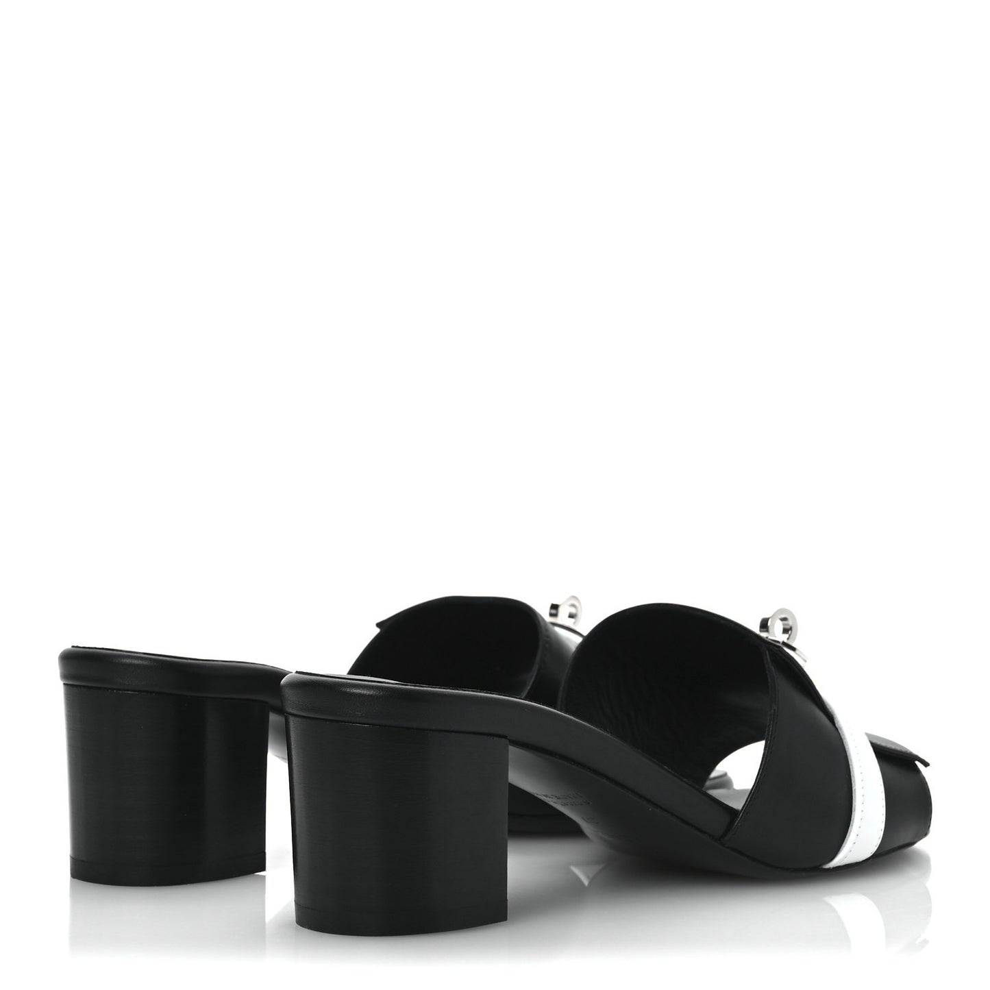 Calfskin Gigi 50 Sandals 37 White Black