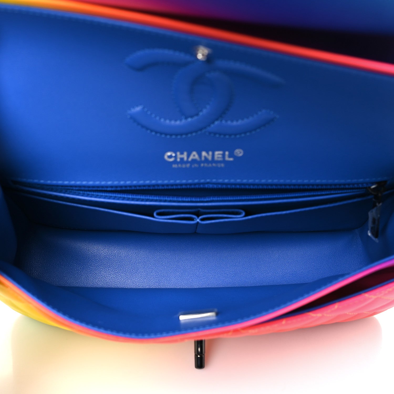 Chanel Calfskin Quilted Medium Rainbow Double Flap Multicolor 5 of 10