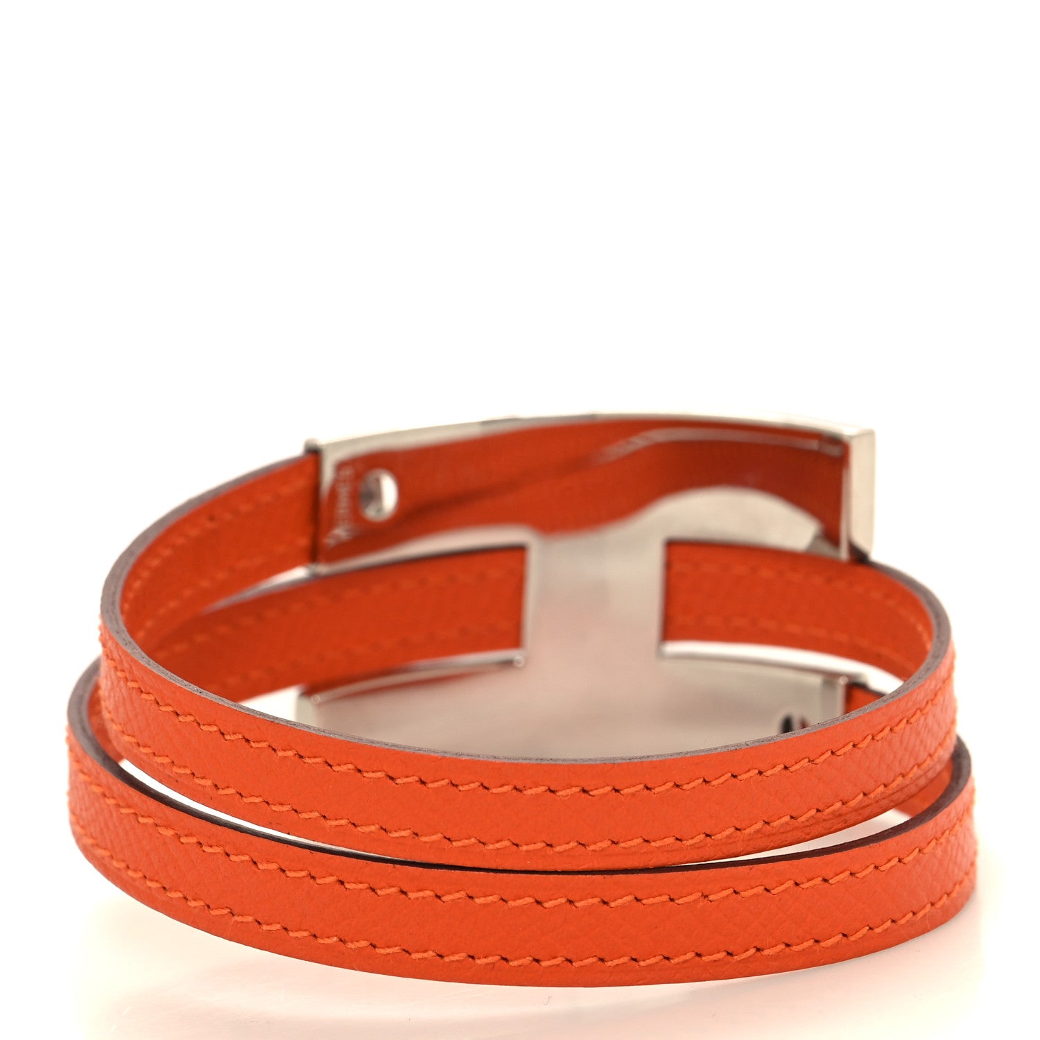 Hermes Epsom Pousse Pousse Bracelet Orange 3 of 5