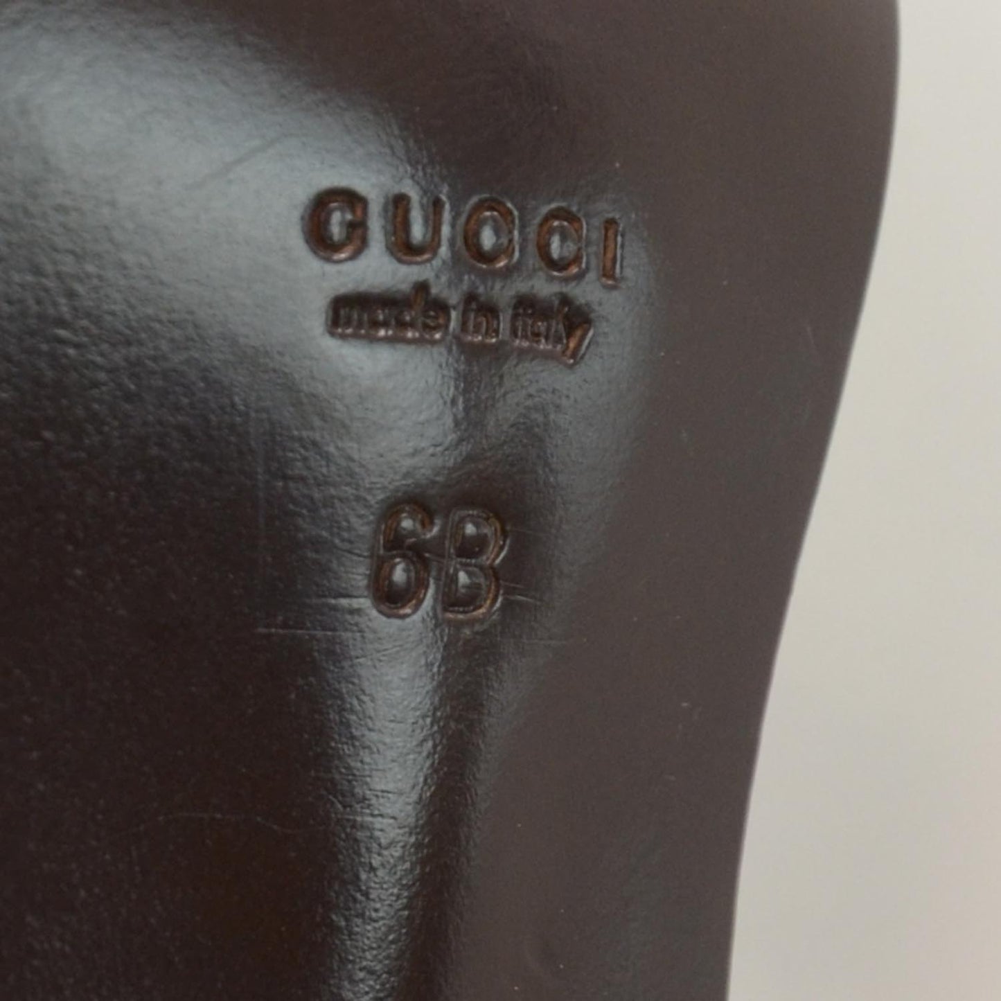 GG Monogram Mid Heel Slides 6B