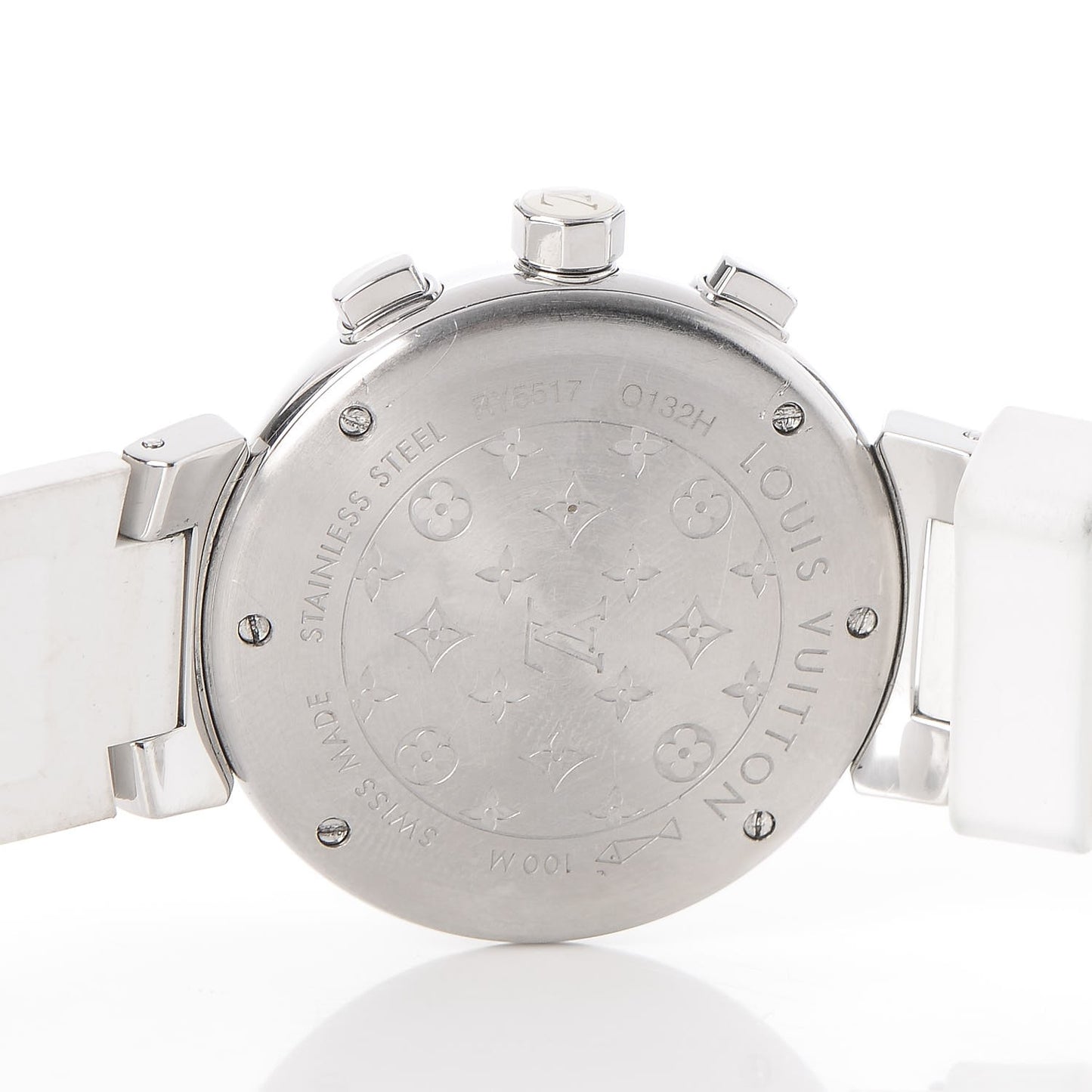 Stainless Steel Rubber Diamond Mother of Pearl 34mm Tambour Lovely Cup Quartz Watch