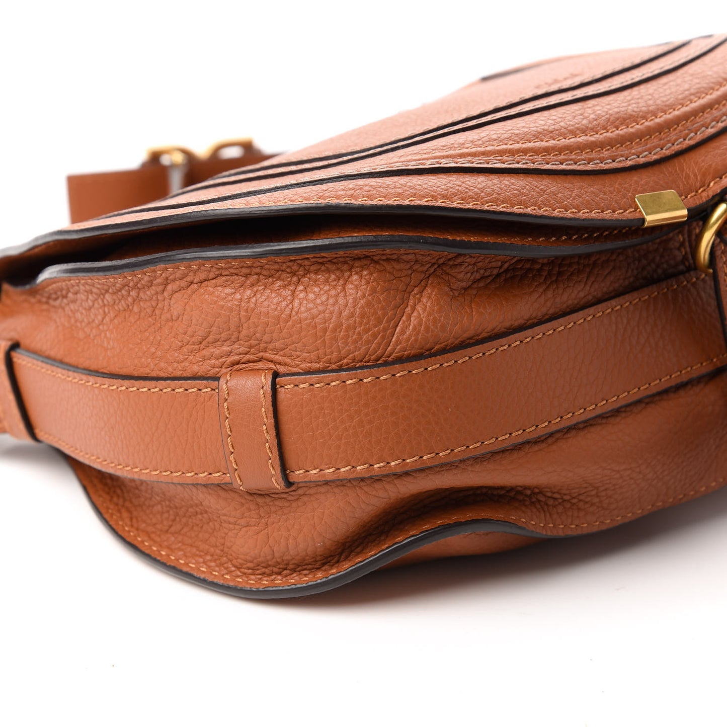 Calfskin Medium Marcie Round Crossbody Bag Tan